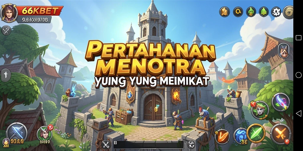 Tampilan gameplay seru dalam pertahanan menara.