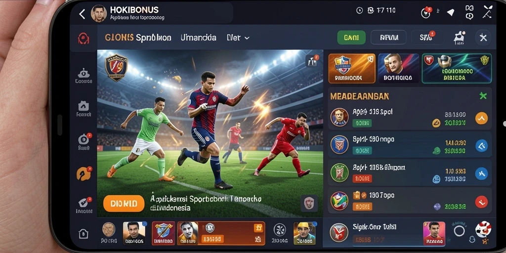 Tampilan utama HOKIBONUS menampilkan berbagai pilihan taruhan olahraga.