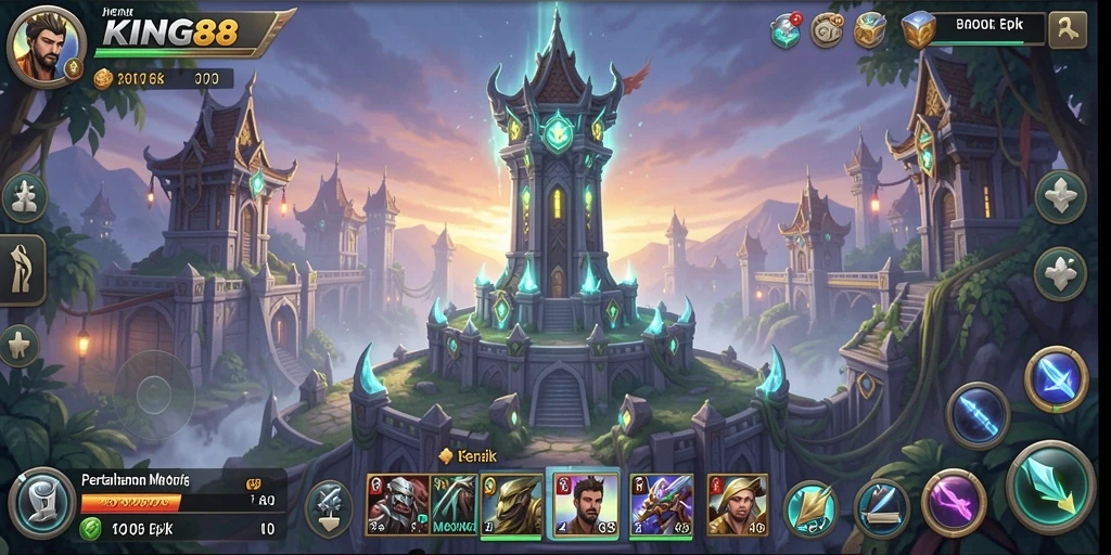 Tampilan gameplay KING88 yang menarik dengan strategi menara pertahanan.